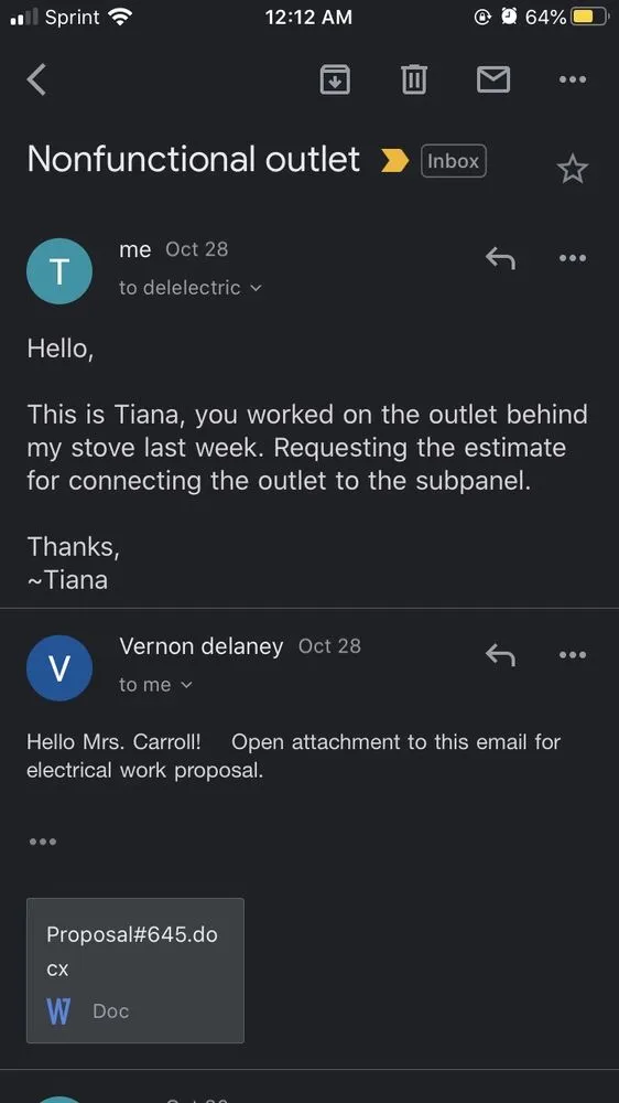 Slide of Delaney's Electric