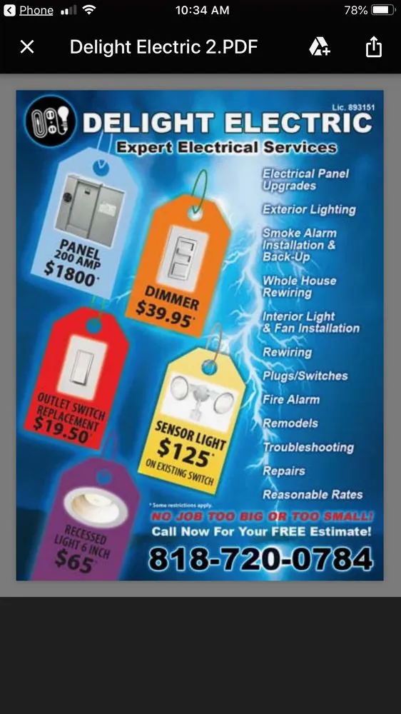 Licensed circuit breaker repair in , by Delight Electric