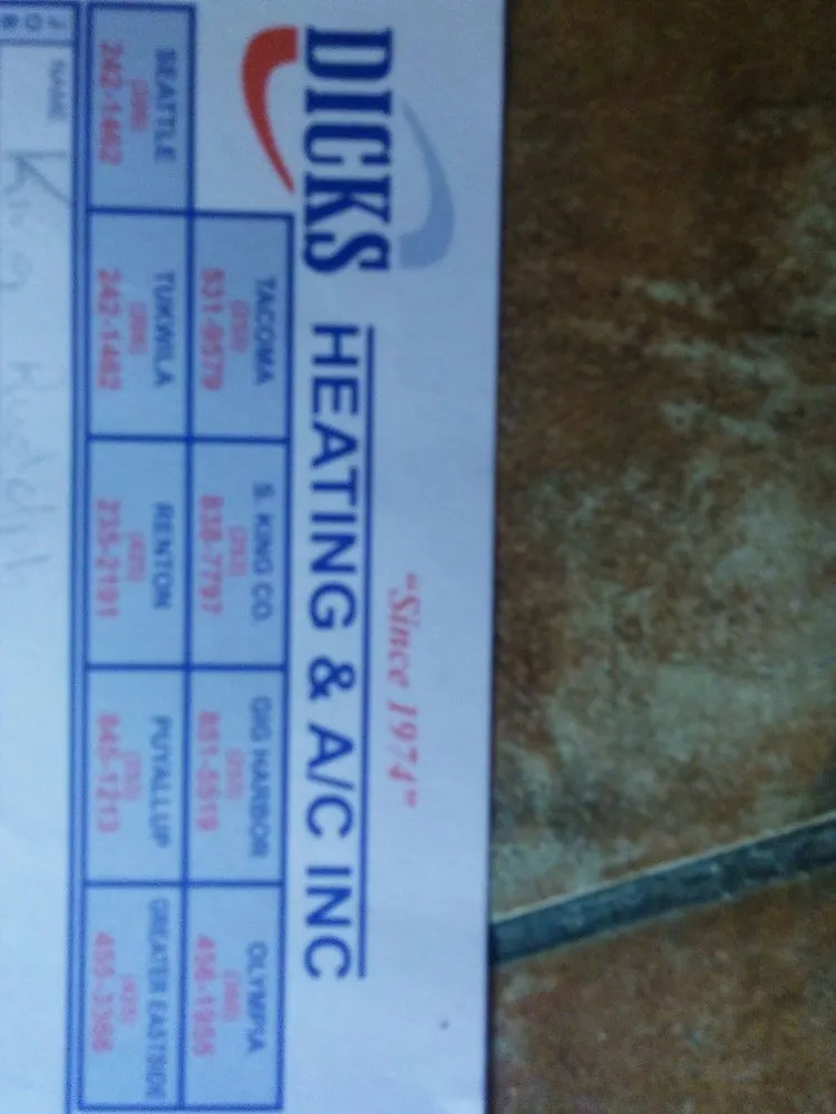 Slide of Dicks Heating & AC