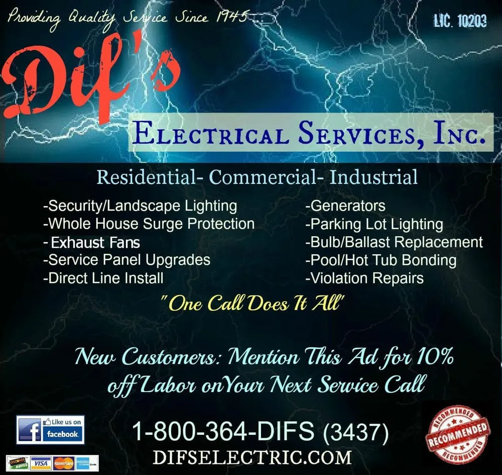 Slide of Dif's Electrical Services