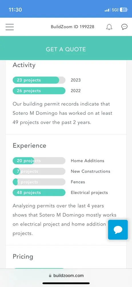 Slide of Domingo’s Electrical Service