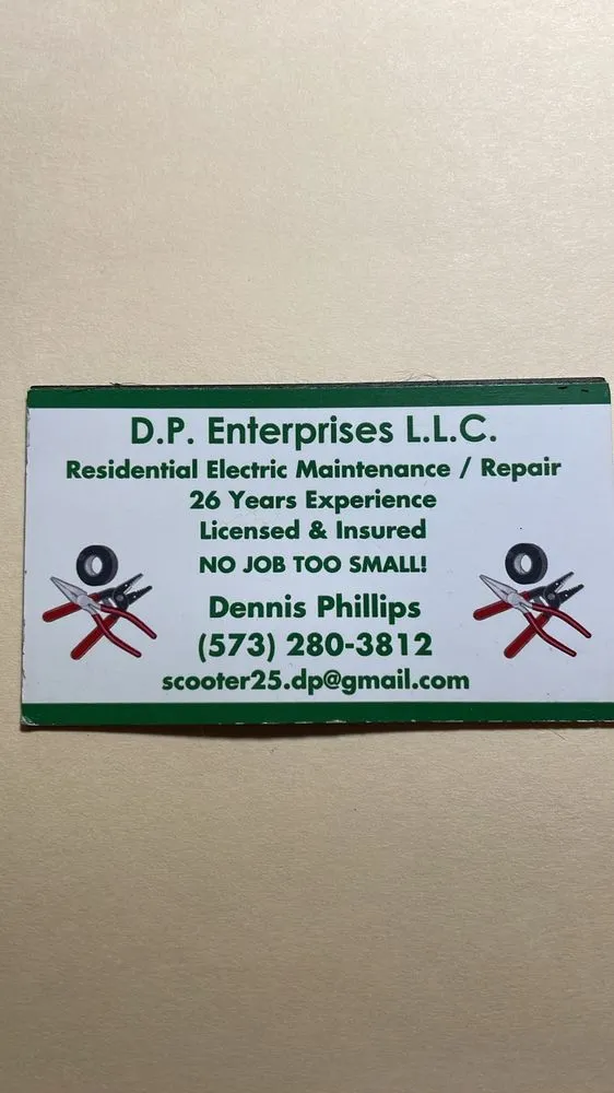 Affordable electrician providing outlet and switch repair in Ulman, MO - DP Enterprises