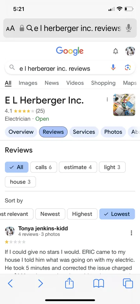 Slide of E L Herberger