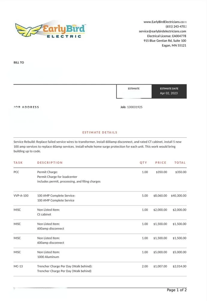 Slide of EarlyBird Electric