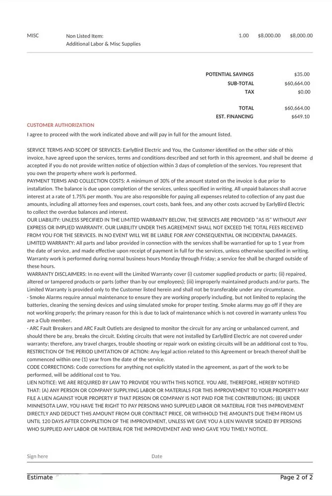 Slide of EarlyBird Electric