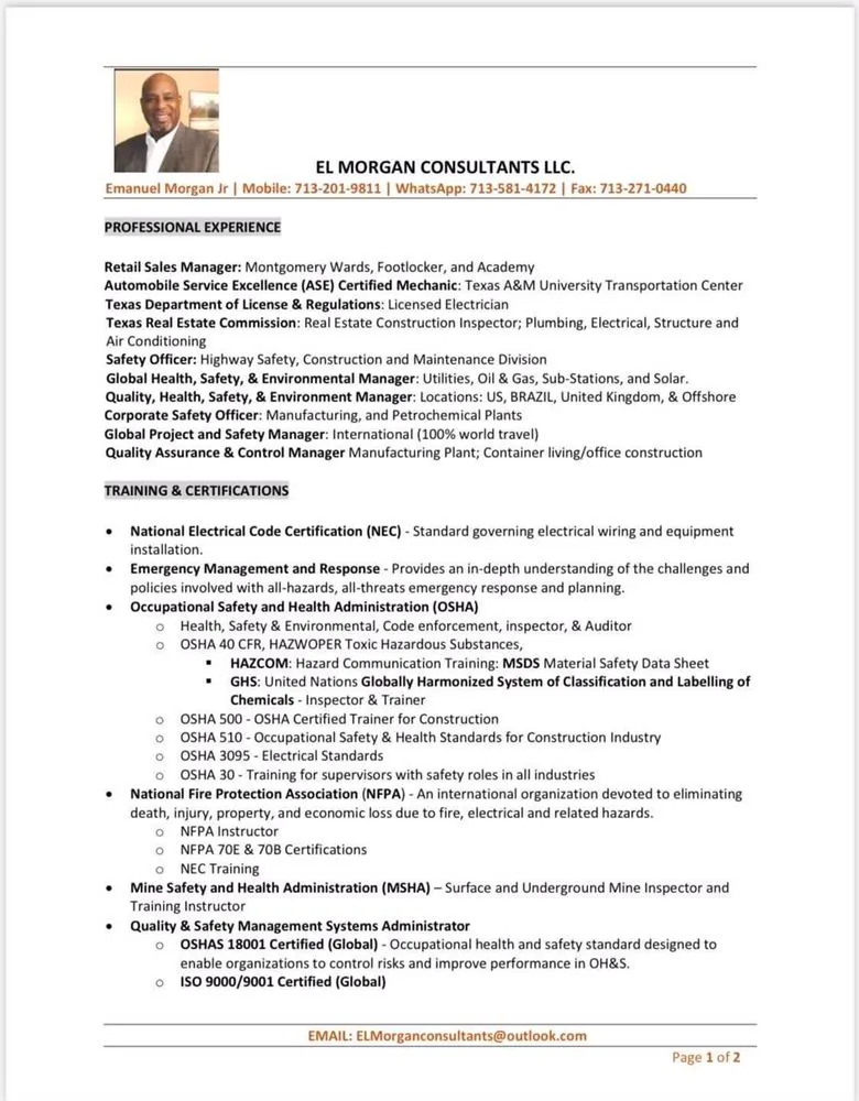 Slide of EL MORGAN CONSULTANTS