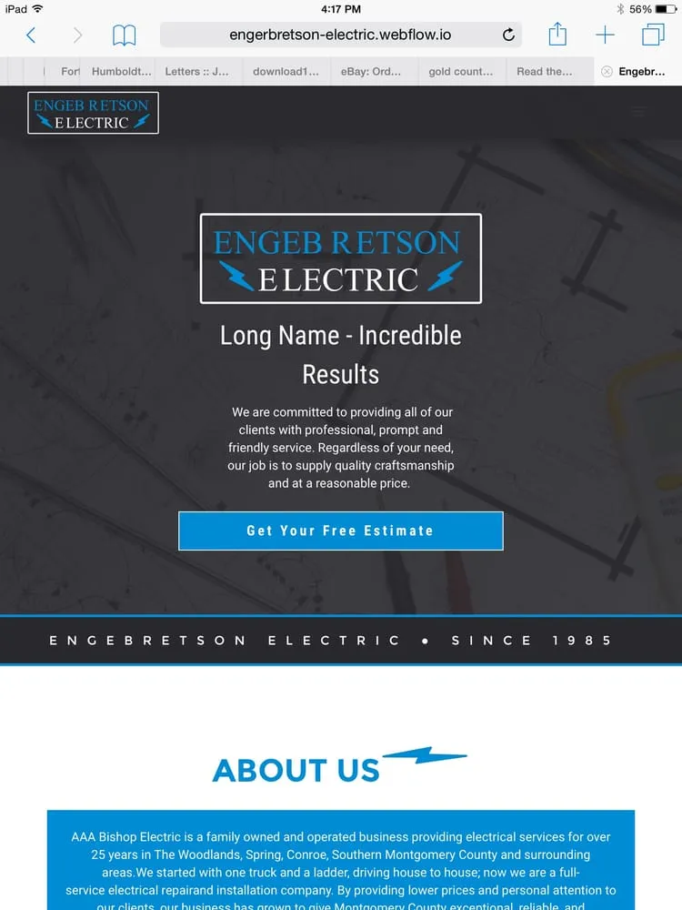 Slide of Engebretson Electric