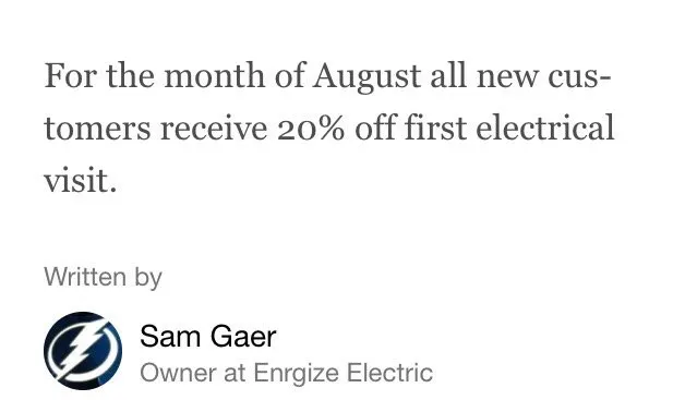 Professional electrician providing outlet and switch repair in Baldwin, MD - Enrgize