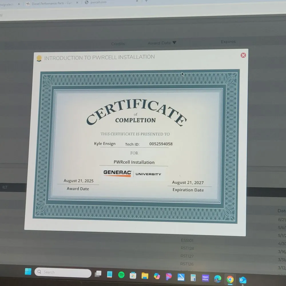 Slide of Ensign Electric