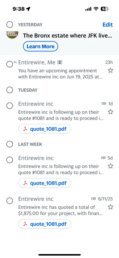 Slide of Entire Wire