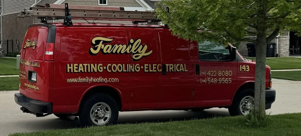 Slide of Family Heating, Cooling & Electrical