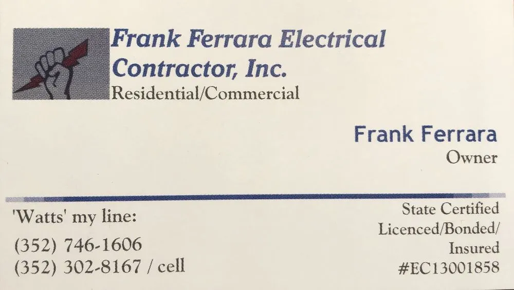 Slide of Frank Ferrara Electrical Contractor