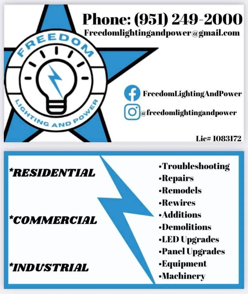 Slide of Freedom Lighting And Power