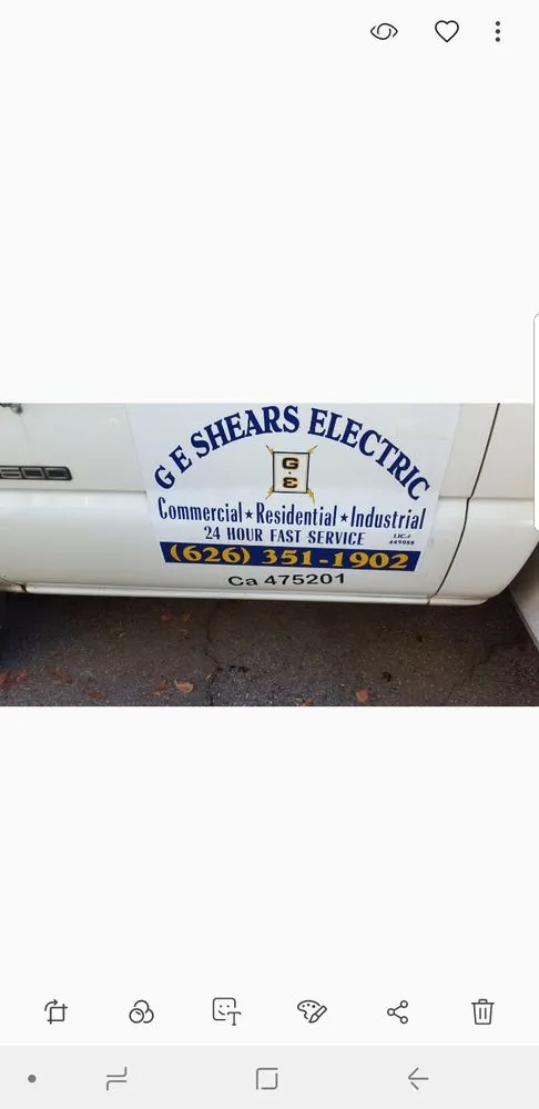 Slide of G. E. Shears Electric