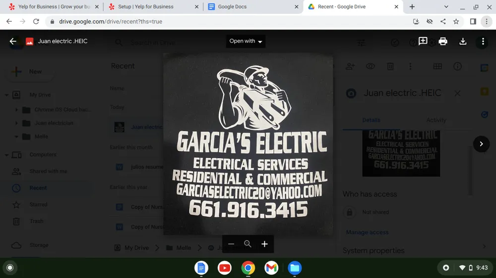 Slide of Garcia electrician