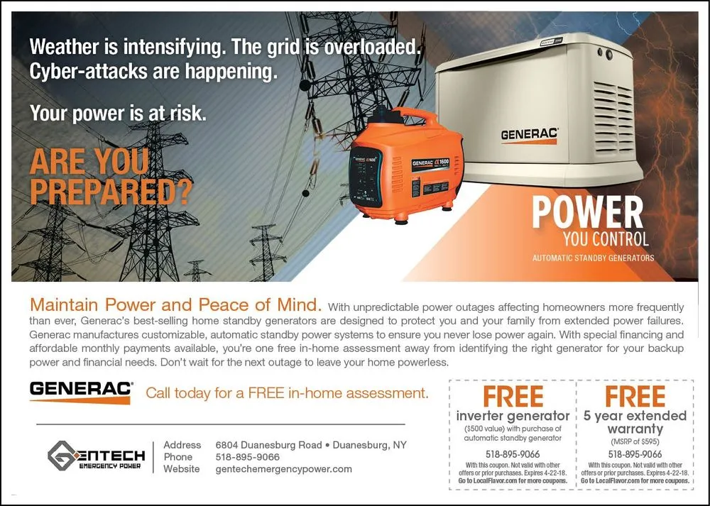 Professional electrical repair in Duanesberg, NY by Gentech Emergency Power