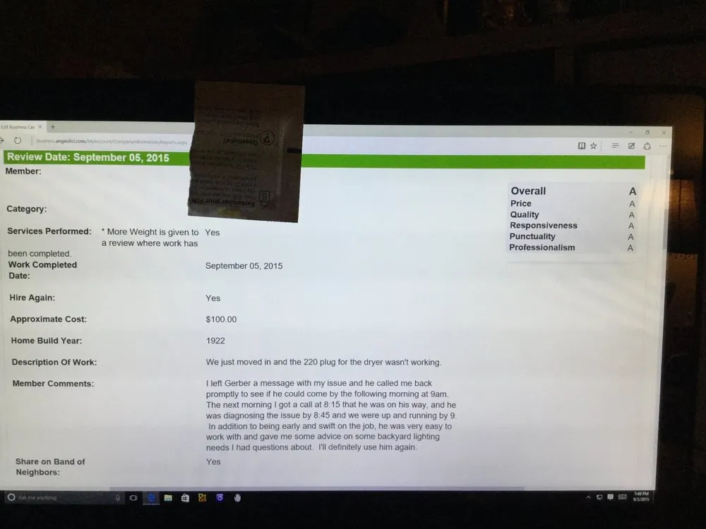 Slide of Gerber Electrical