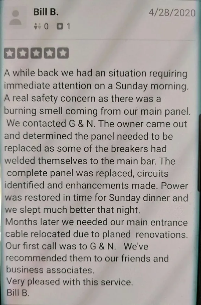 Slide of G&N Electrical and Lighting Services