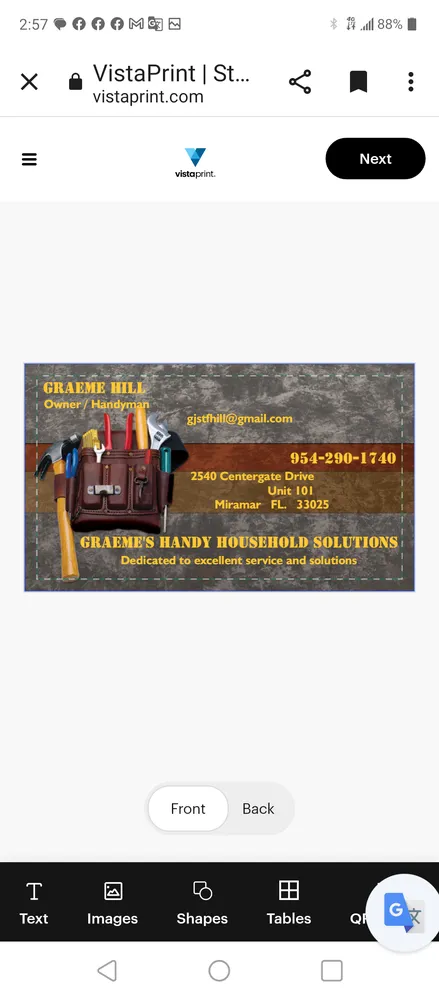 Slide of Graeme's Handy Household Solutions