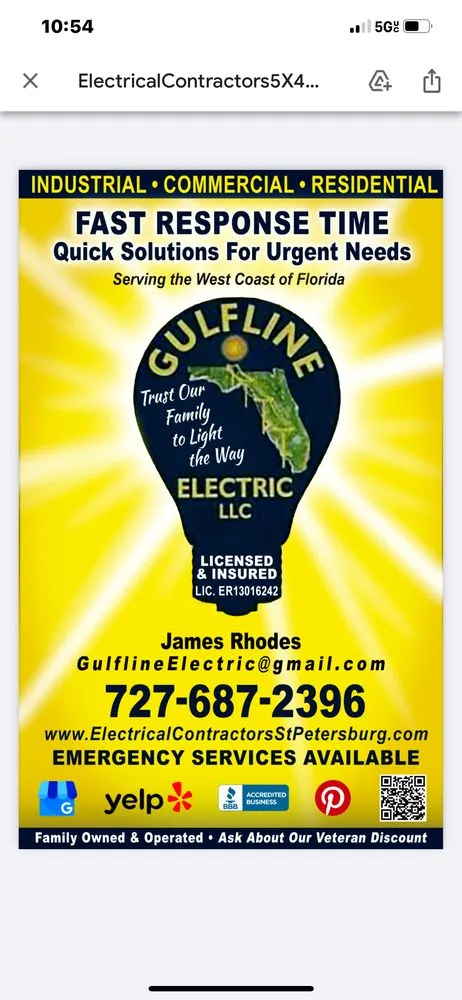 Professional outlet and switch repair experts serving Redingtn Shor, FL - Gulfline Electric