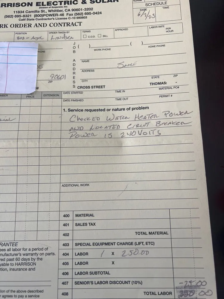 Slide of Harrison Electric & Solar