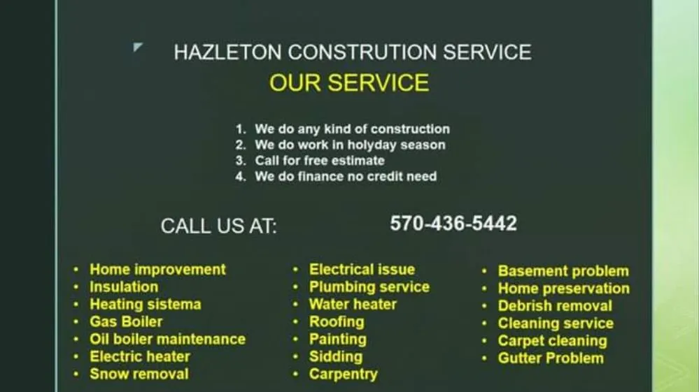 Slide of Hazleton Construction