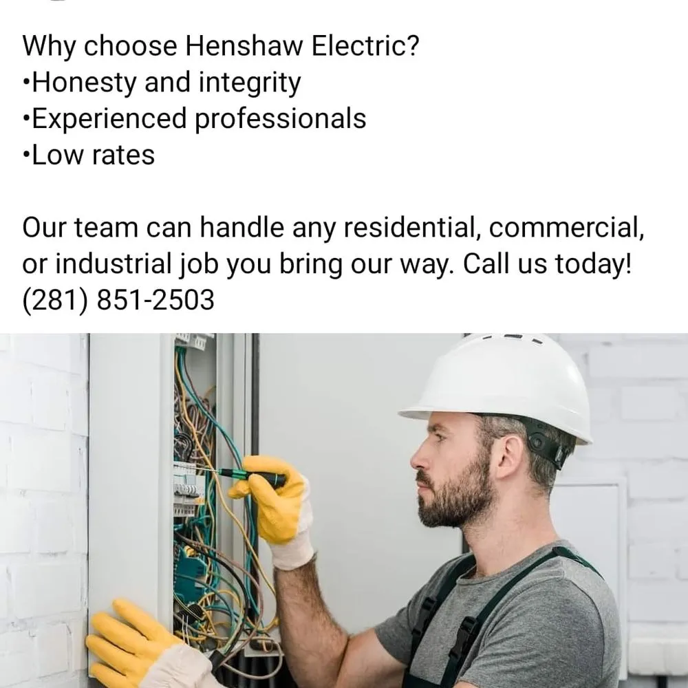 Slide of Henshaw Electric