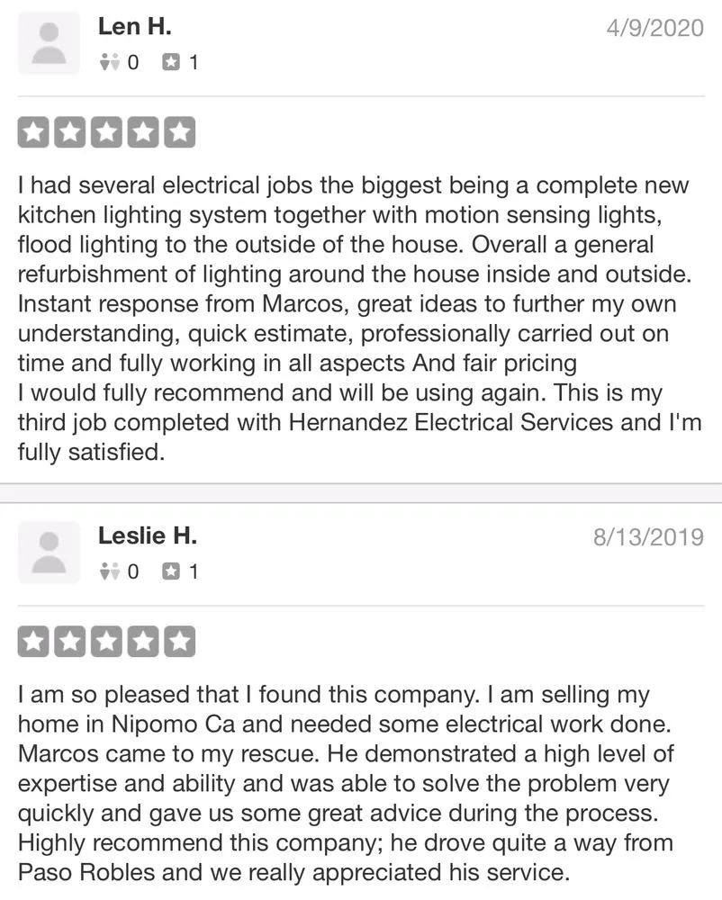 Slide of Hernandez Electrical Services