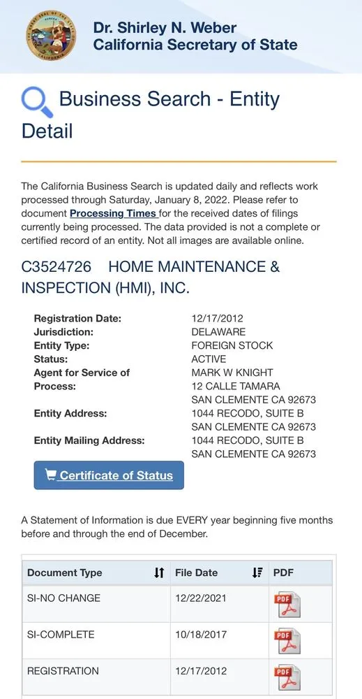 Slide of Home Maintenance & Inspection