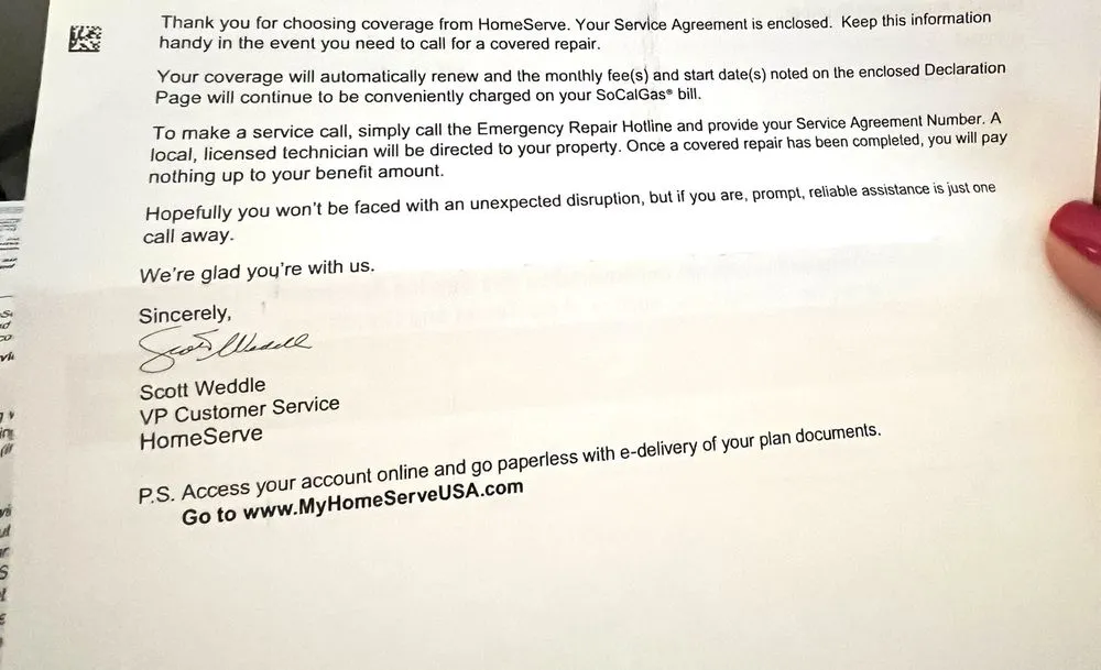 Slide of HomeServe USA