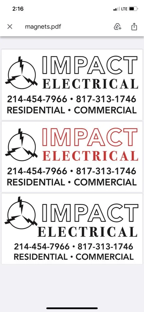Slide of Impact Electrical Services