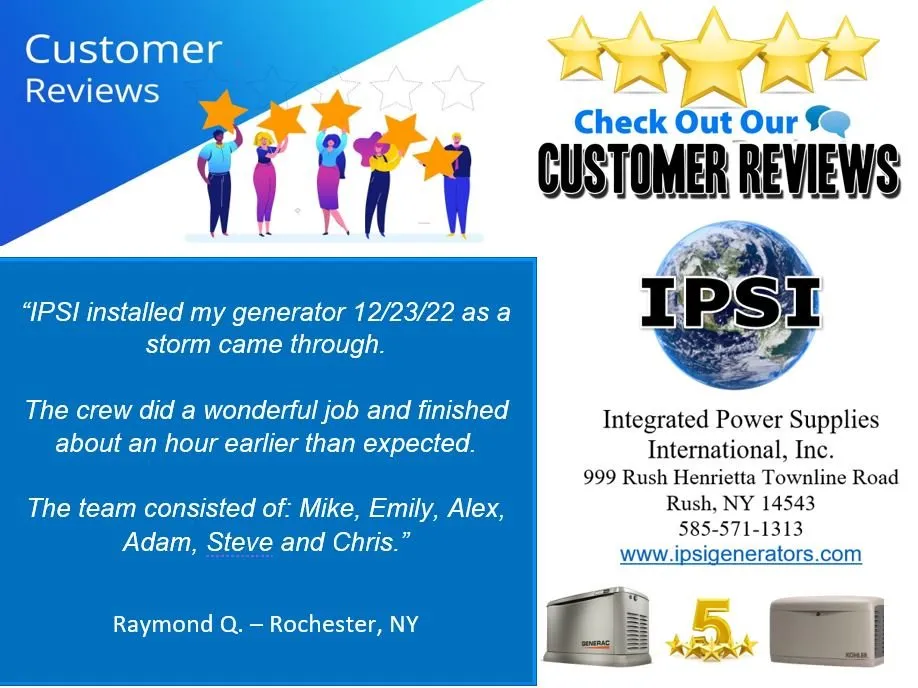 Emergency wiring installation in Rush, NY by Integrated Power Supplies International