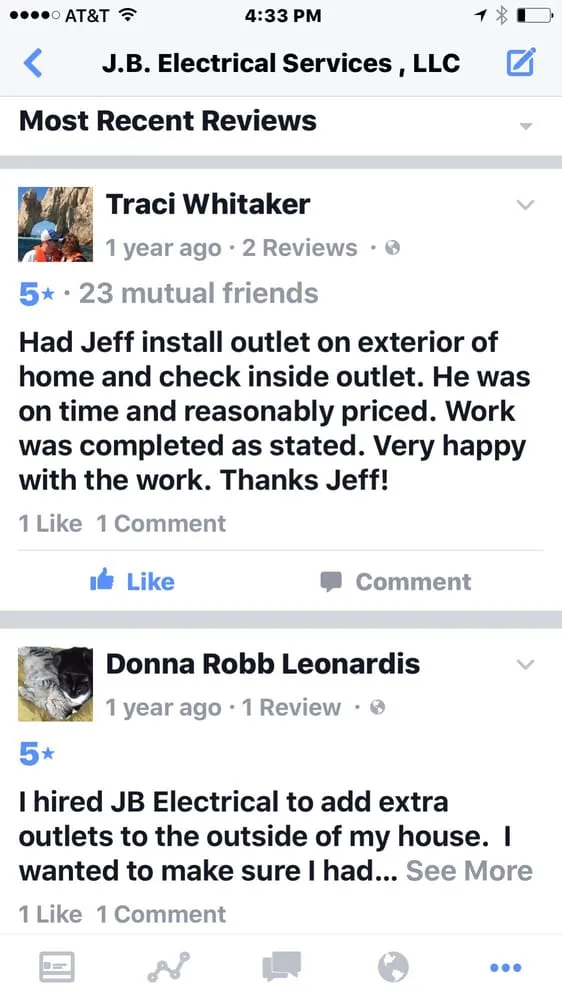 Slide of J.B. Electrical Services