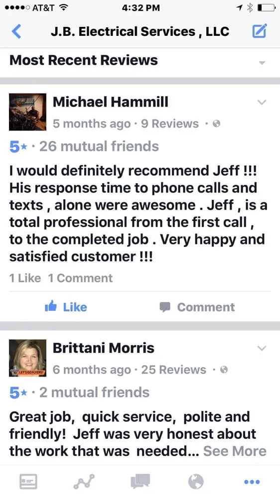 Slide of J.B. Electrical Services