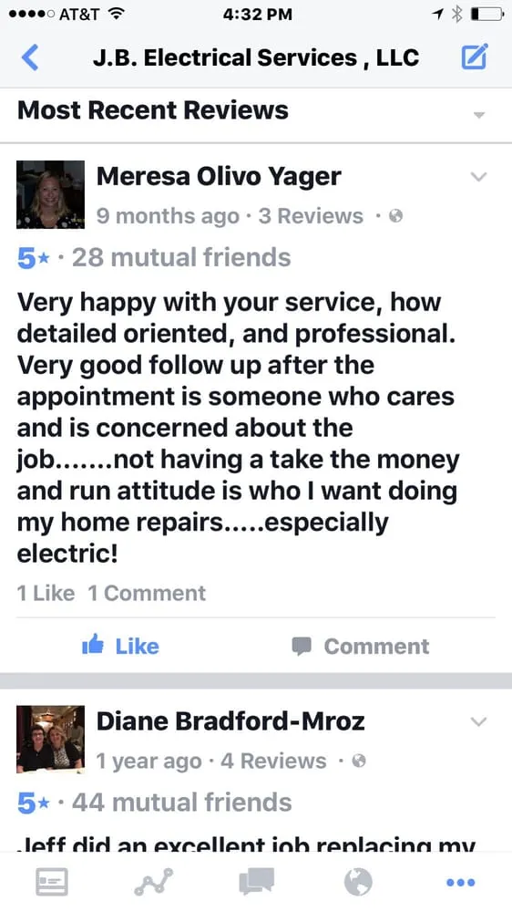 Slide of J.B. Electrical Services