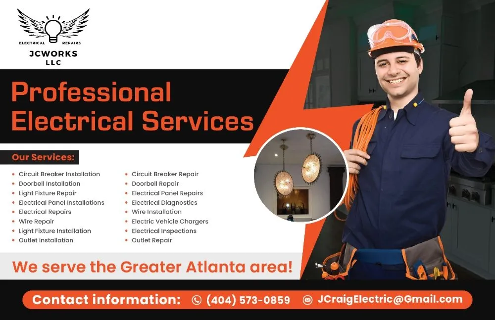 Licensed electrician providing outlet and switch repair in Whitesburg, GA - JCWorks