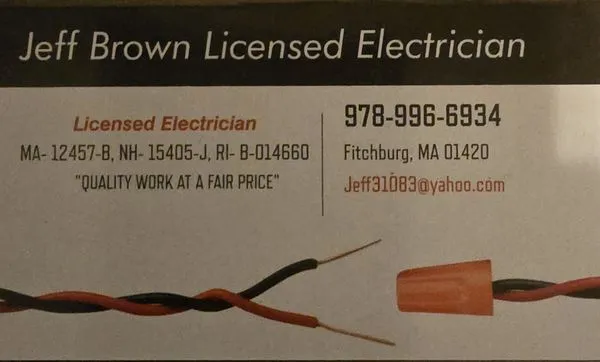 Jeff Brown Licensed Electrician