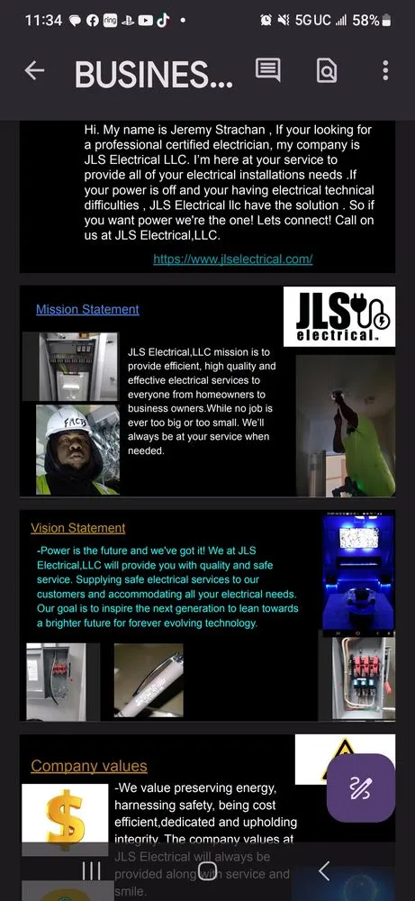 Slide of JLS Electrical