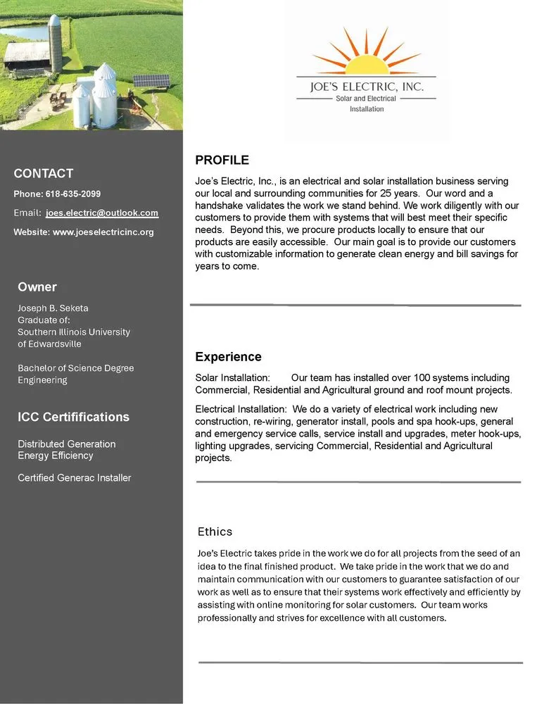 Slide of Joe's Electric