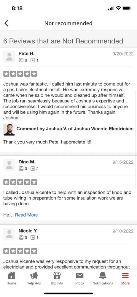 Slide of Joshua Vicente Electrician