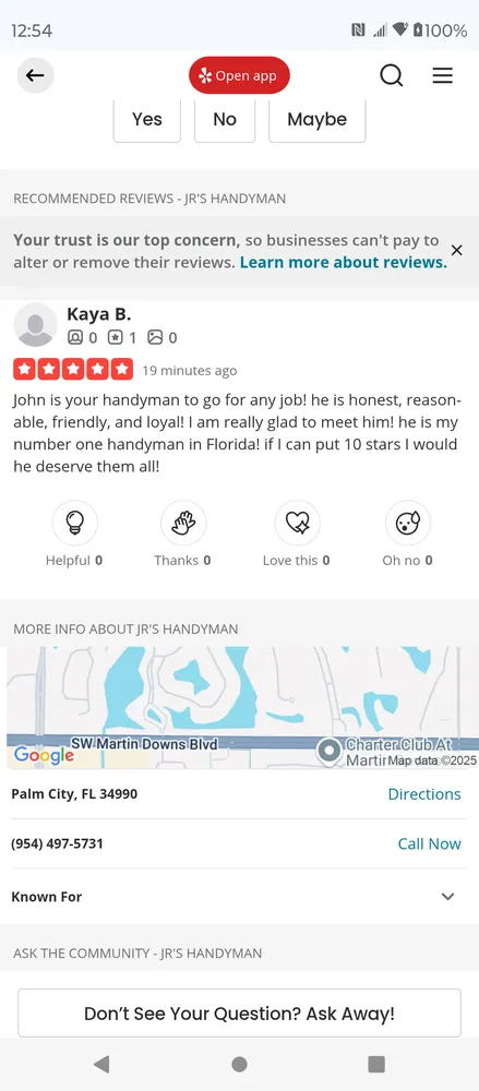 Slide of Jr's Handyman