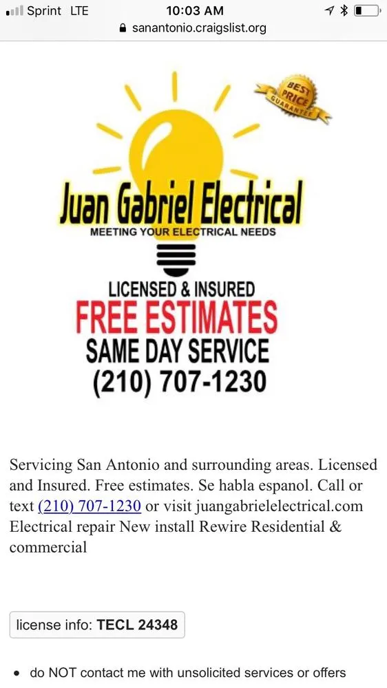 Slide of Juan Gabriel Electrical