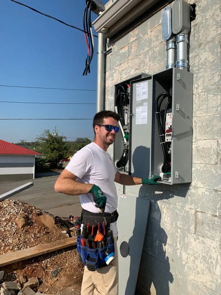 Professional electrician providing emergency electrical service in , 