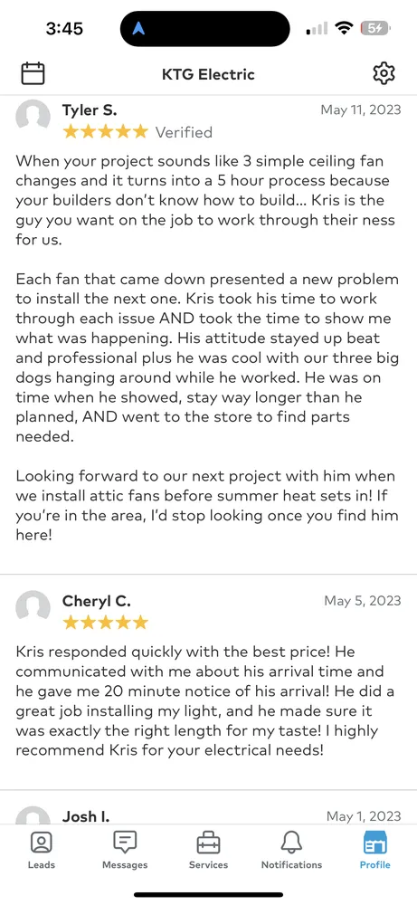 Slide of KTG Electric