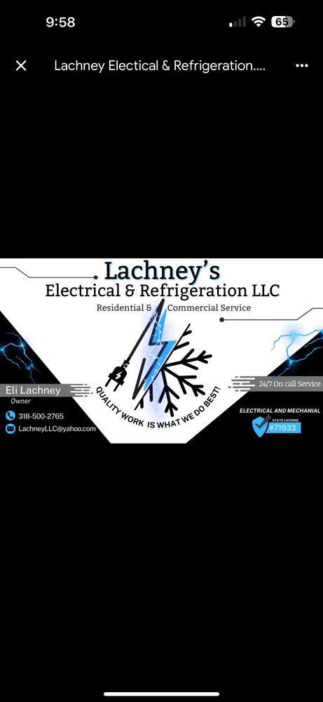Slide of Lachneys Electrical & Refrigeration