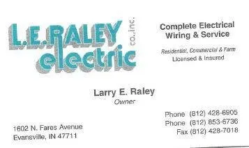 Slide of L.E. Raley Electric