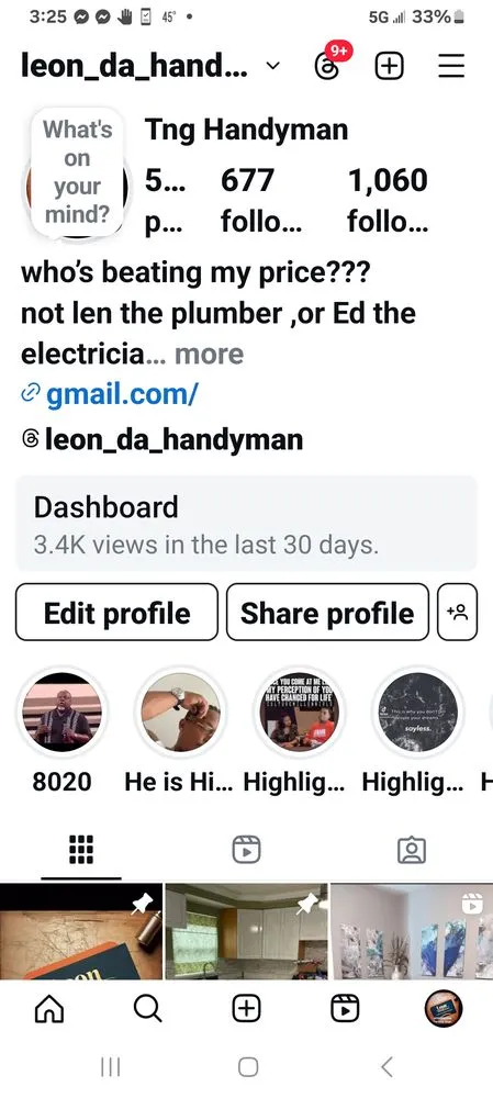 Slide of Leon Handyman