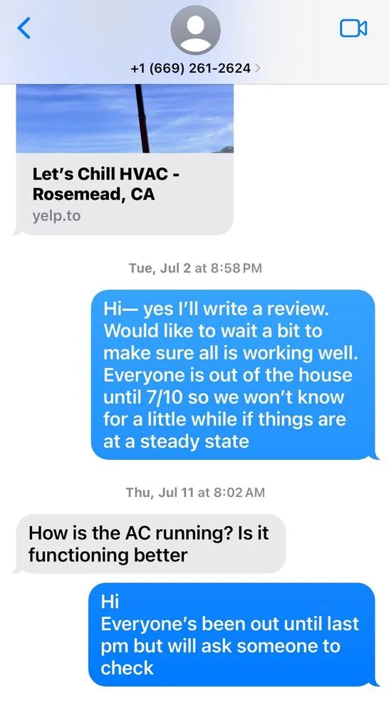 Slide of Let’s Chill HVAC