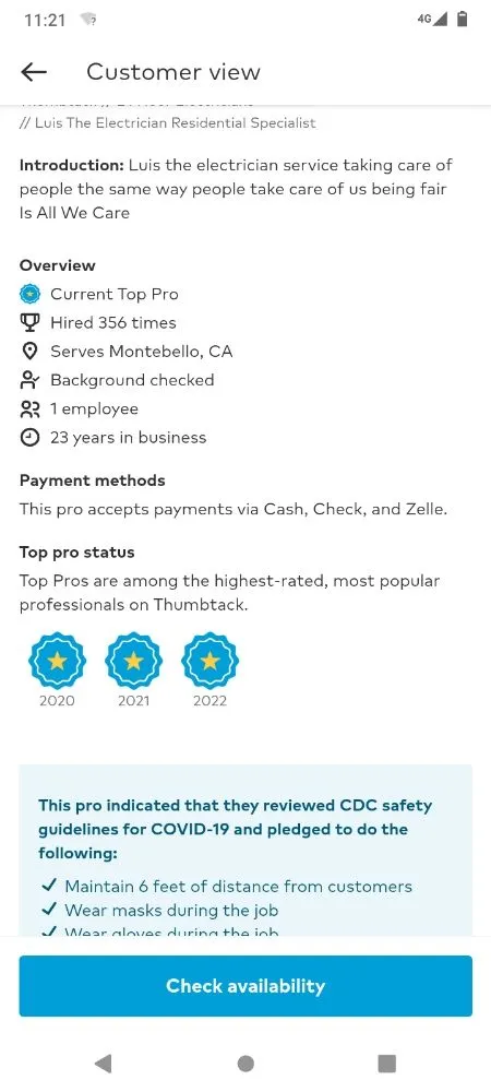 Slide of Luis The Electrician