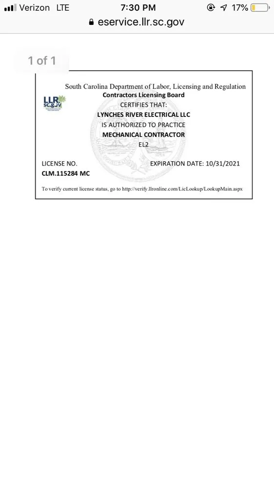 Slide of Lynches River Electrical